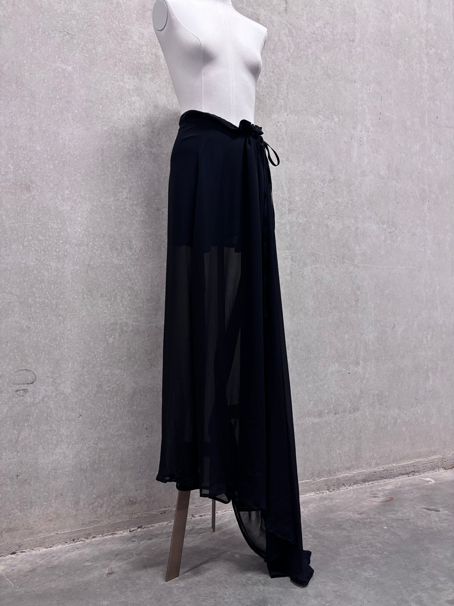Ann Demeulemeester 2010's long silk skirt