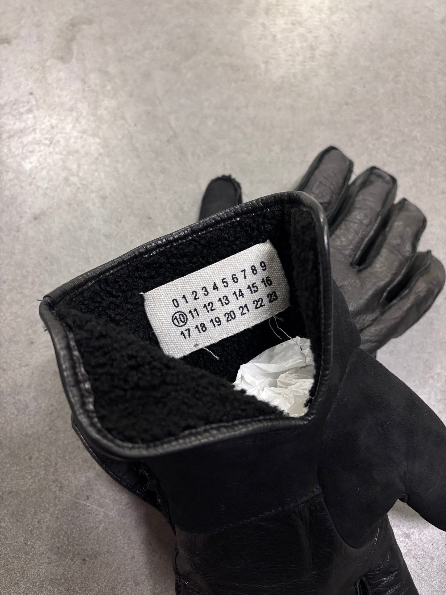 Maison Martin Margiela F/W 2011 leather shearling gloves