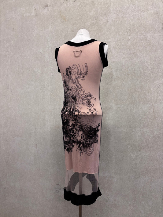 Jean Paul Gaultier 90's mesh tattoo dress