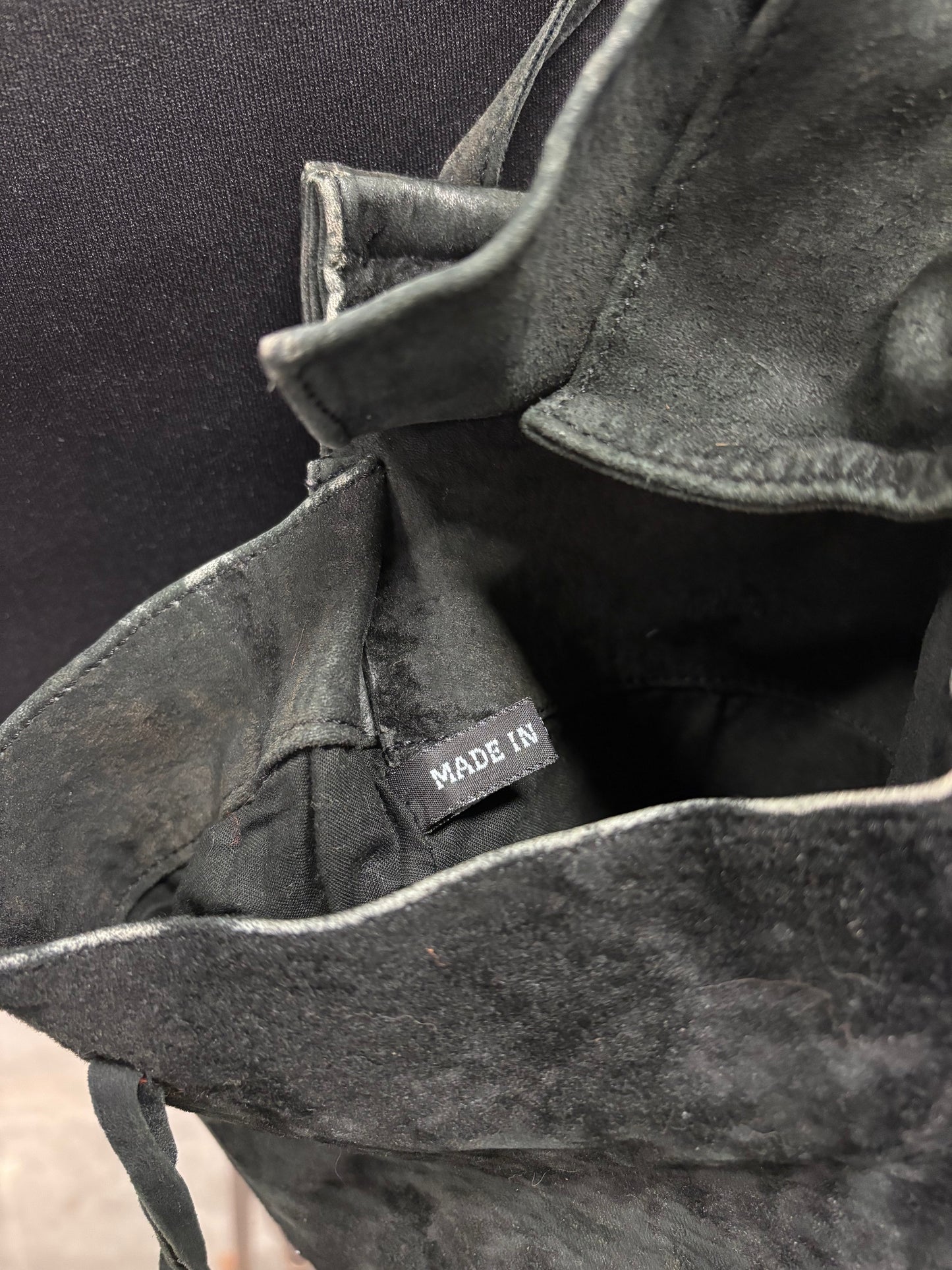 Ann Demeulemeester 90's/00's raw hide double postman shoulder bag