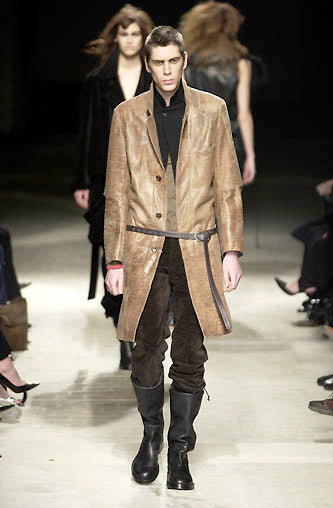 Ann Demeulemeester F/W 2002 raw hide coat