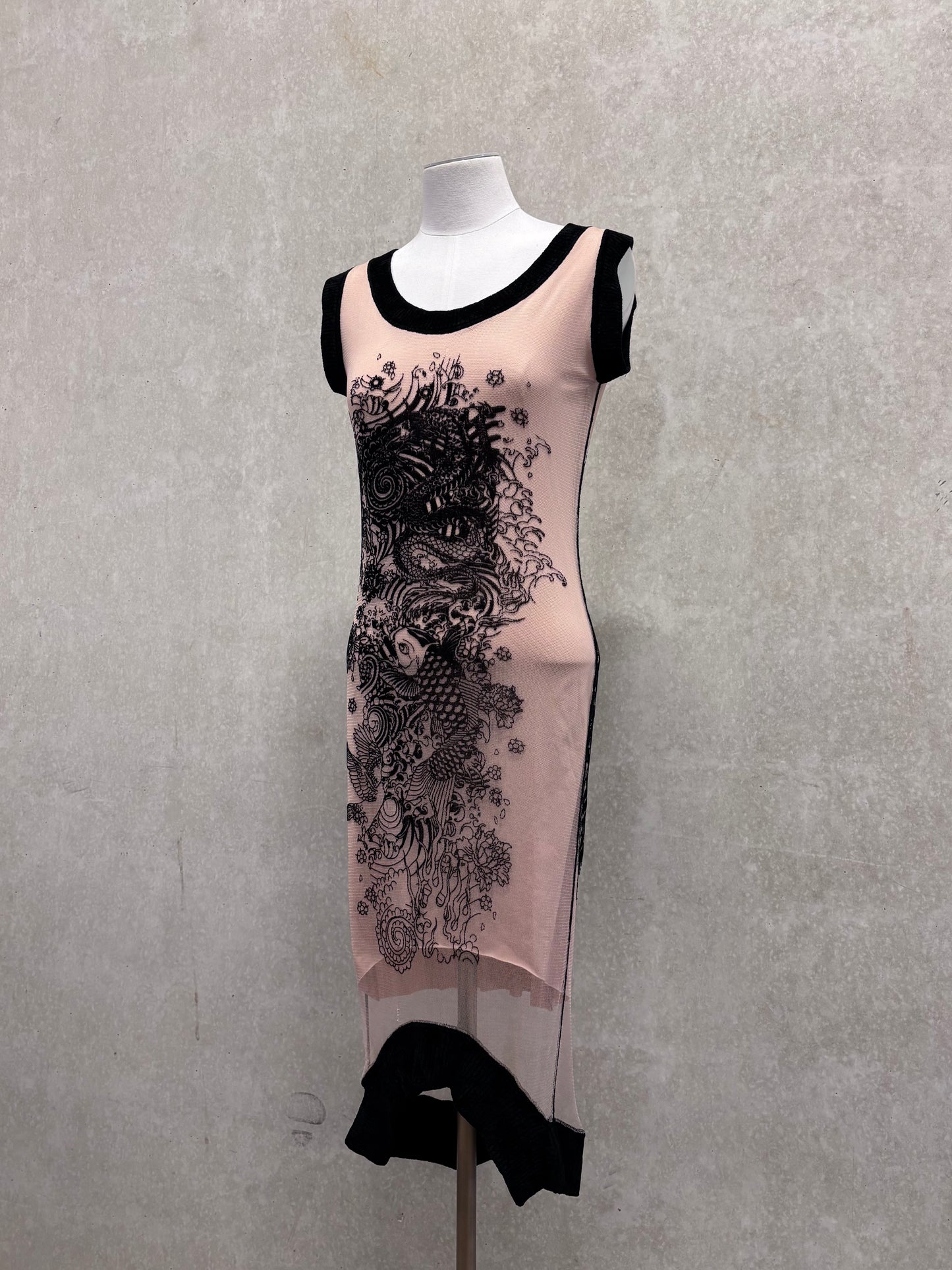 Jean Paul Gaultier 90's mesh tattoo dress