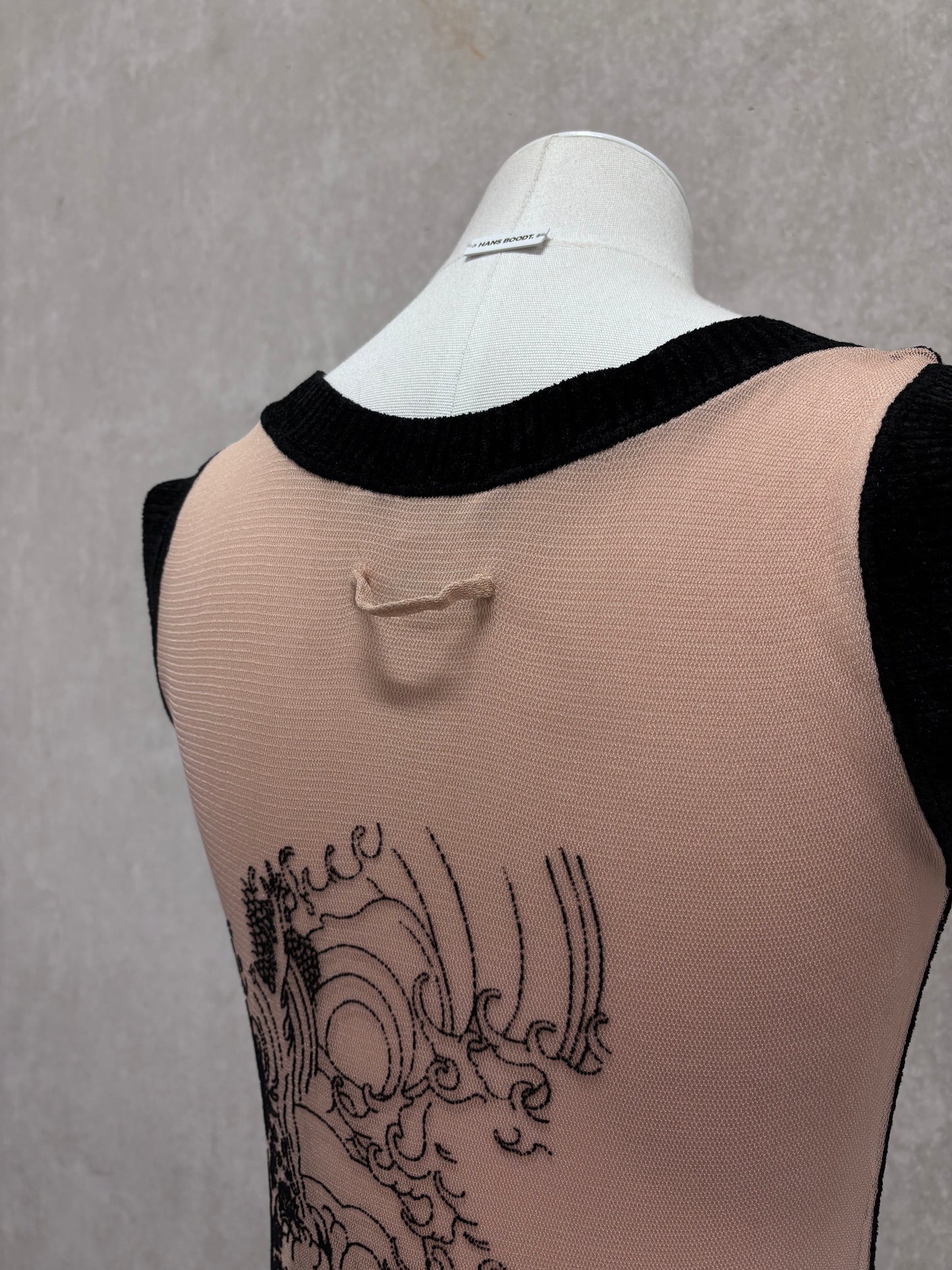 Jean Paul Gaultier 90's mesh tattoo dress