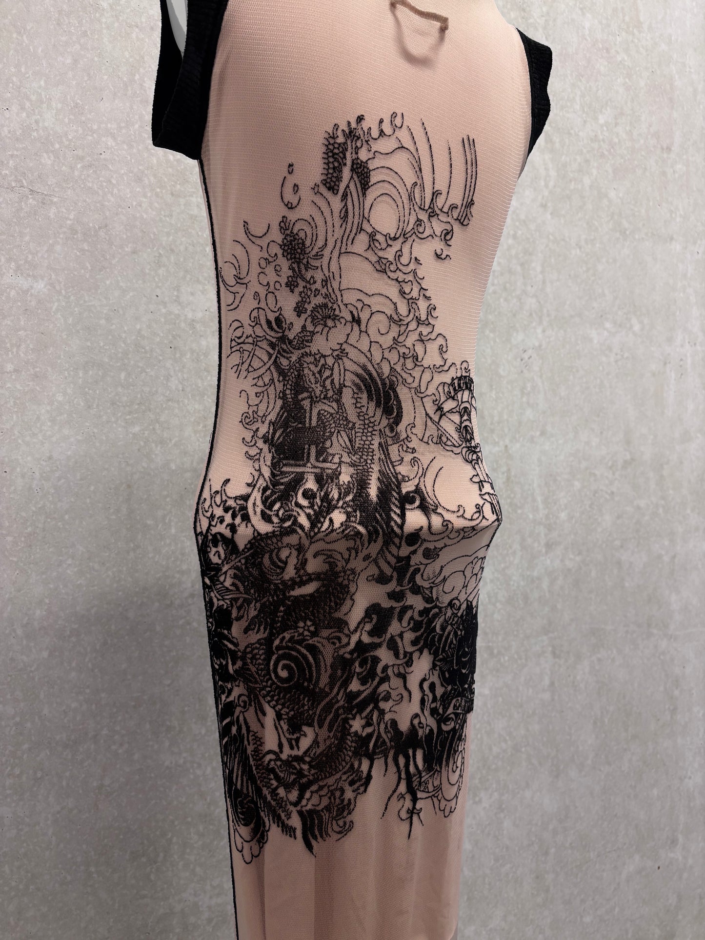 Jean Paul Gaultier 90's mesh tattoo dress