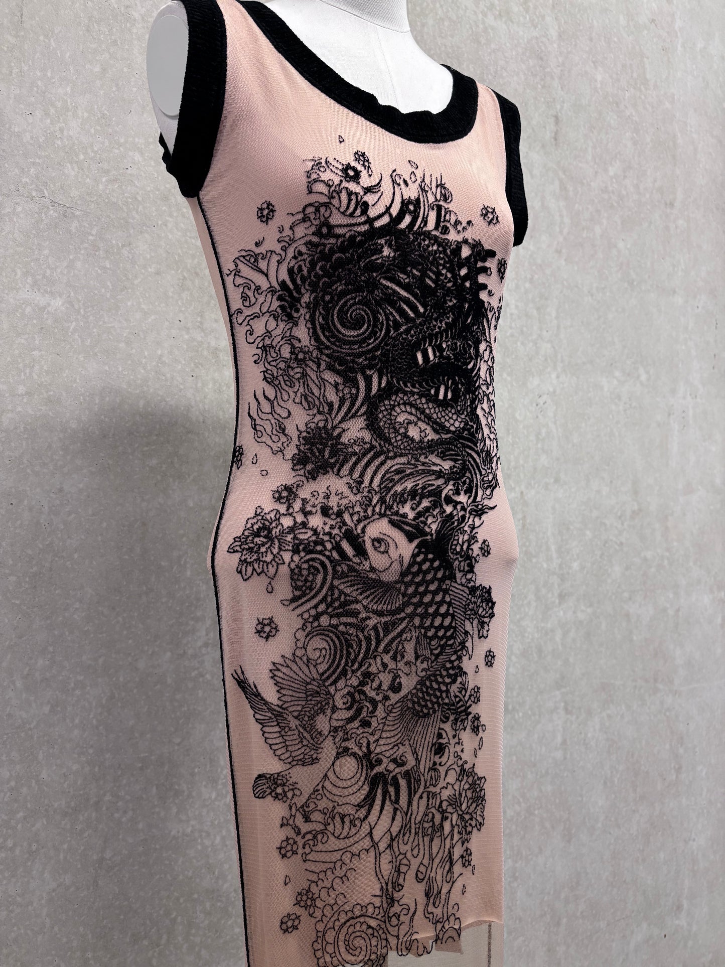 Jean Paul Gaultier 90's mesh tattoo dress