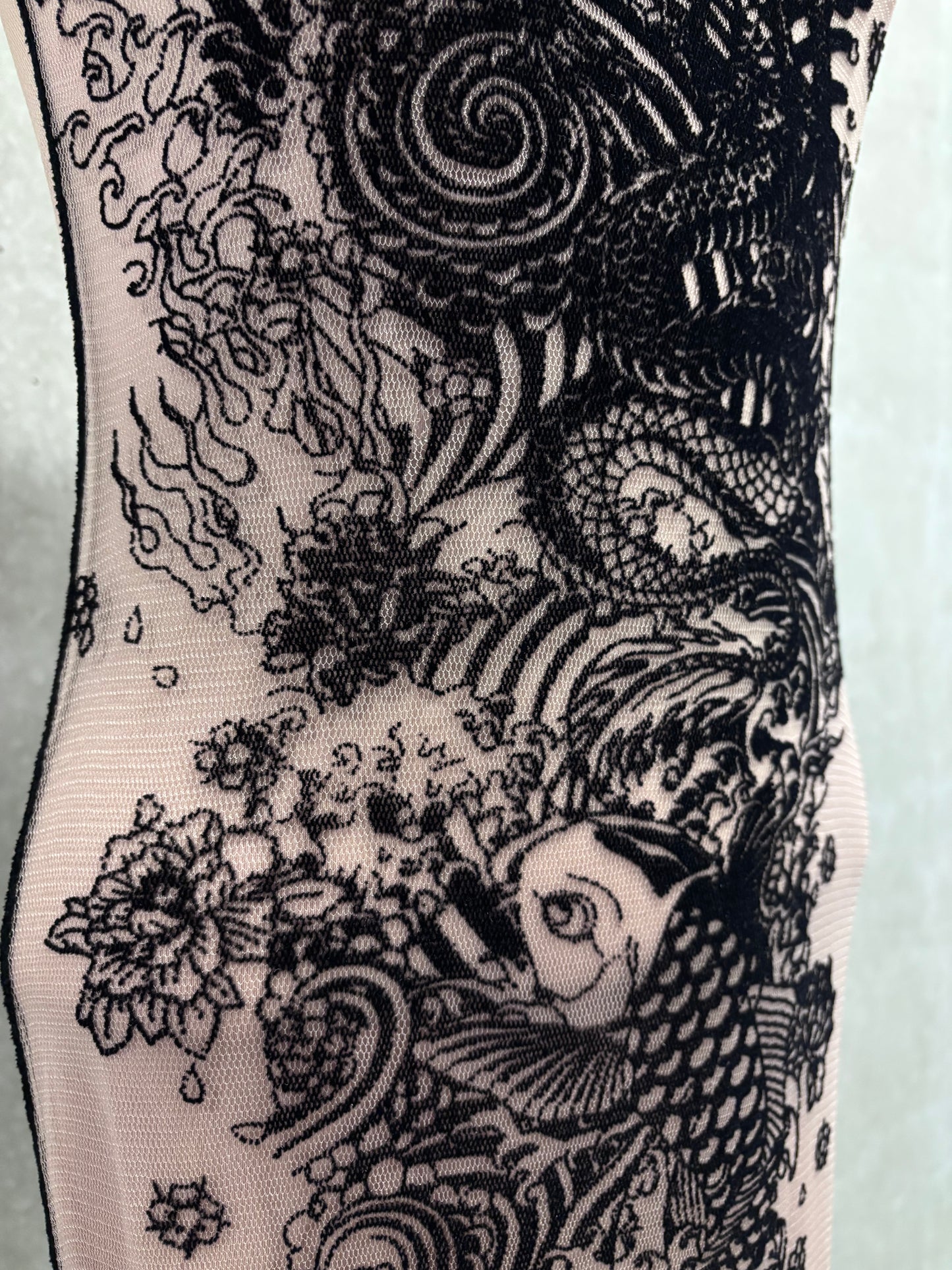 Jean Paul Gaultier 90's mesh tattoo dress