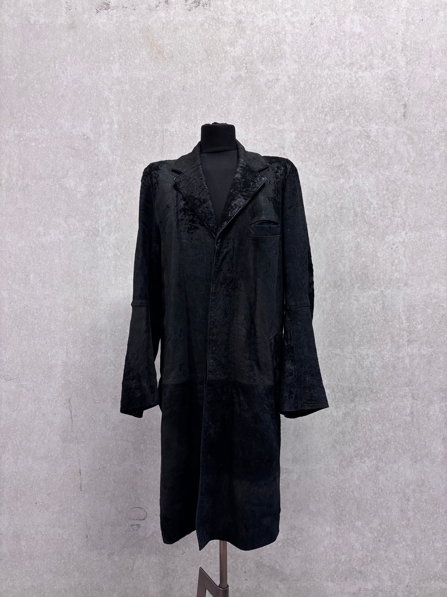 Ann Demeulemeester F/W 2002 raw hide coat