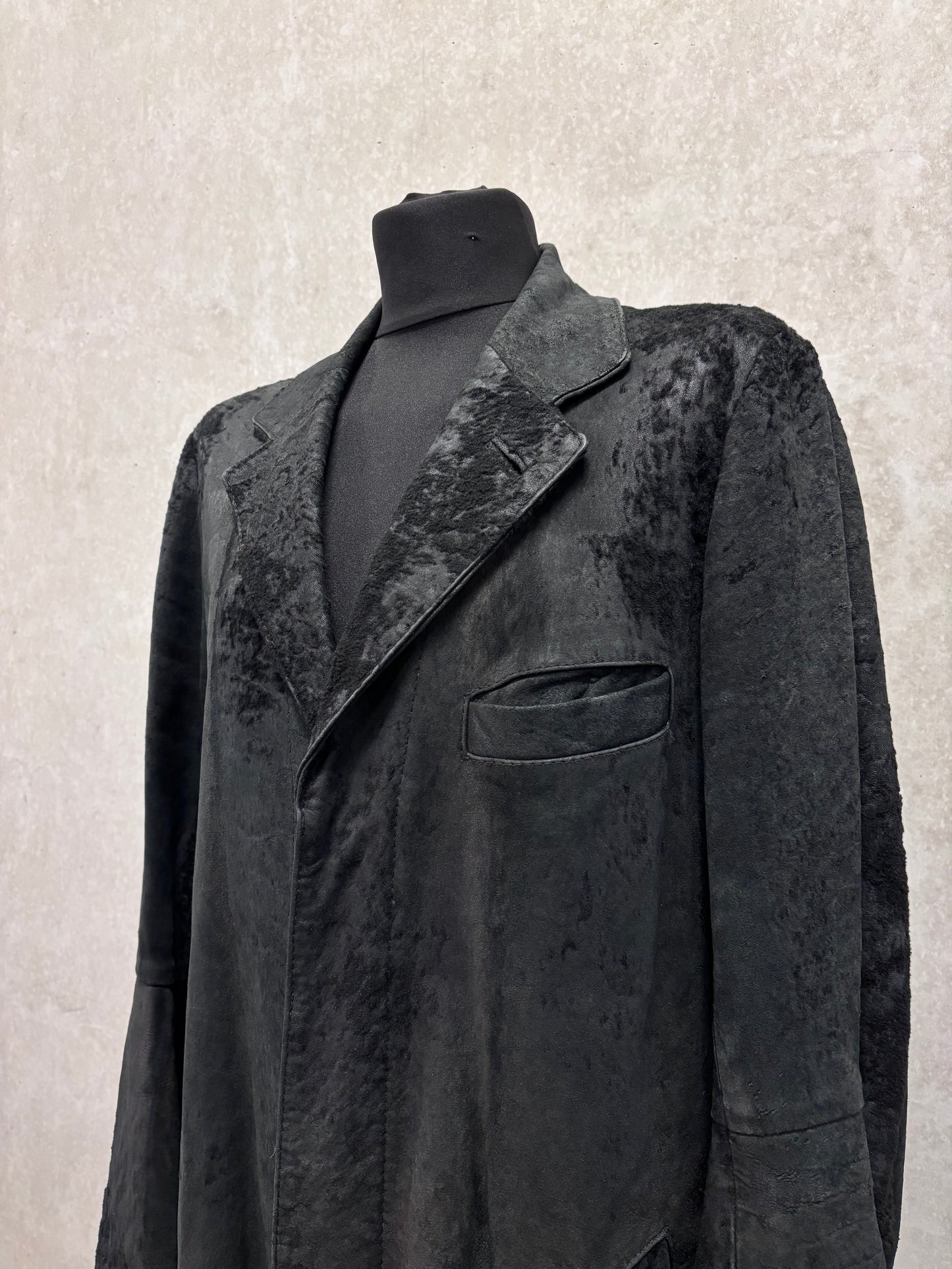 Ann Demeulemeester F/W 2002 raw hide coat