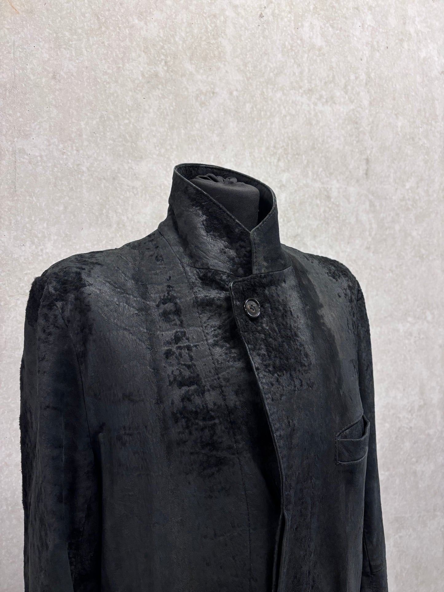 Ann Demeulemeester F/W 2002 raw hide coat