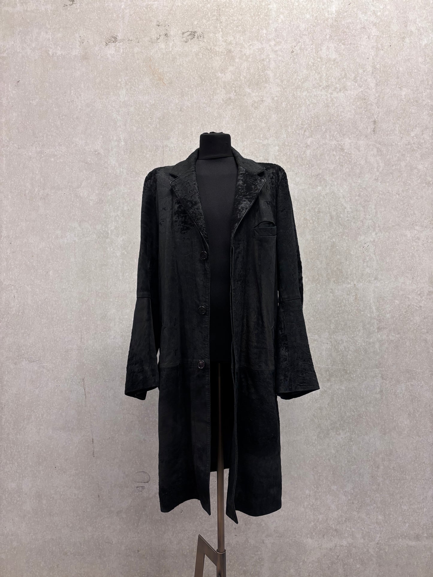 Ann Demeulemeester F/W 2002 raw hide coat