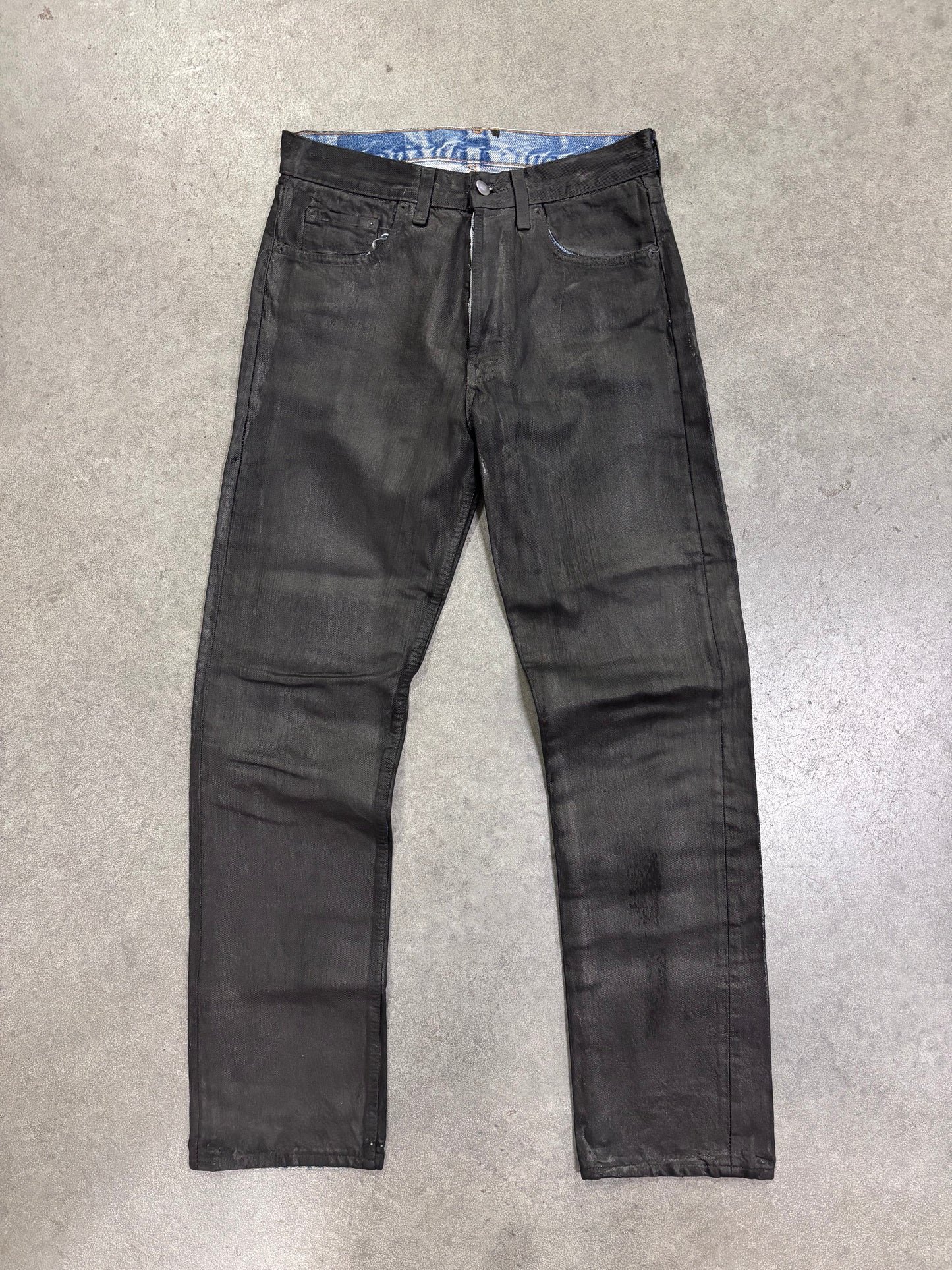 Maison Martin Margiela 1999 artisanal black painted jeans
