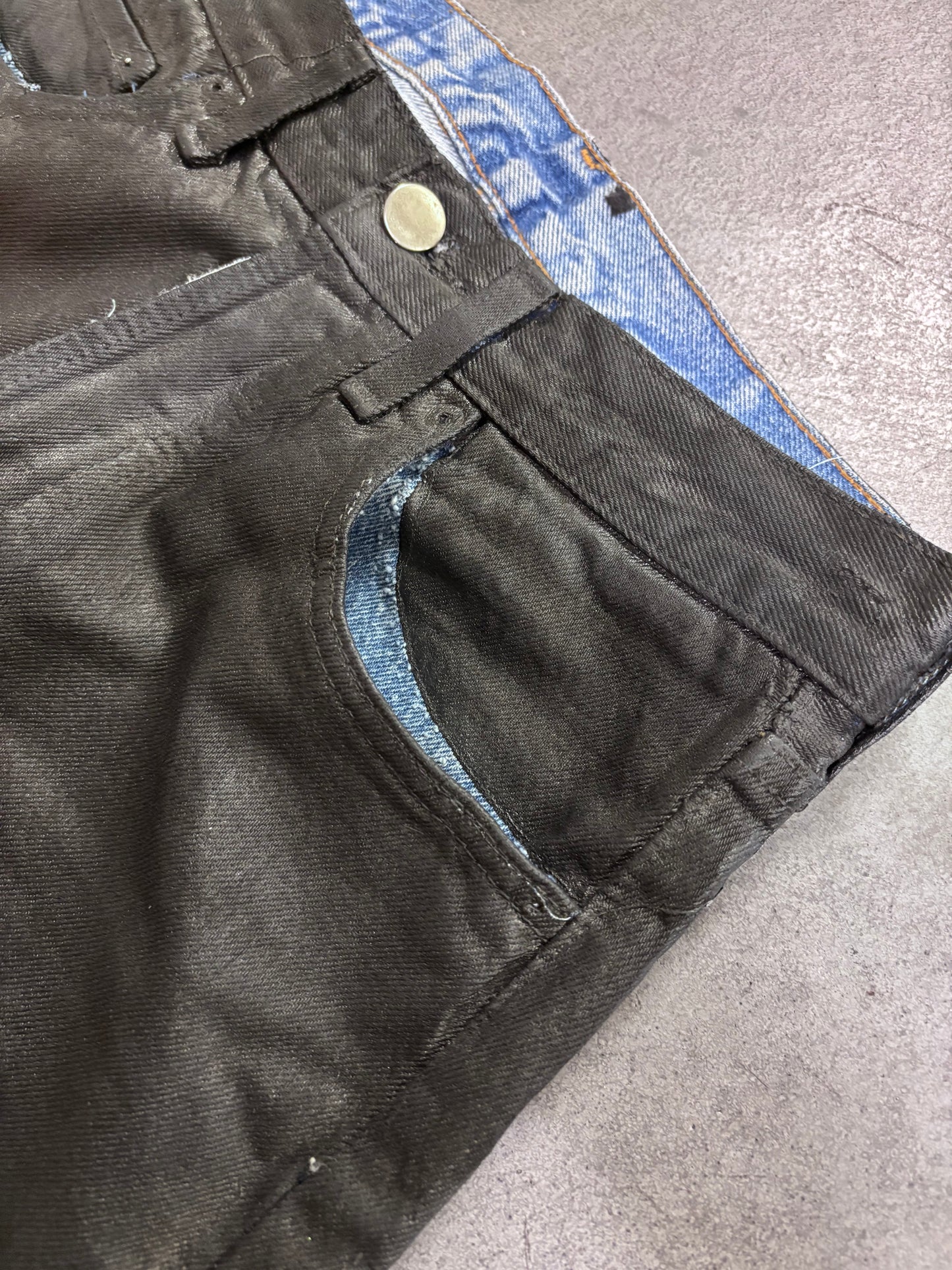 Maison Martin Margiela 1999 artisanal black painted jeans