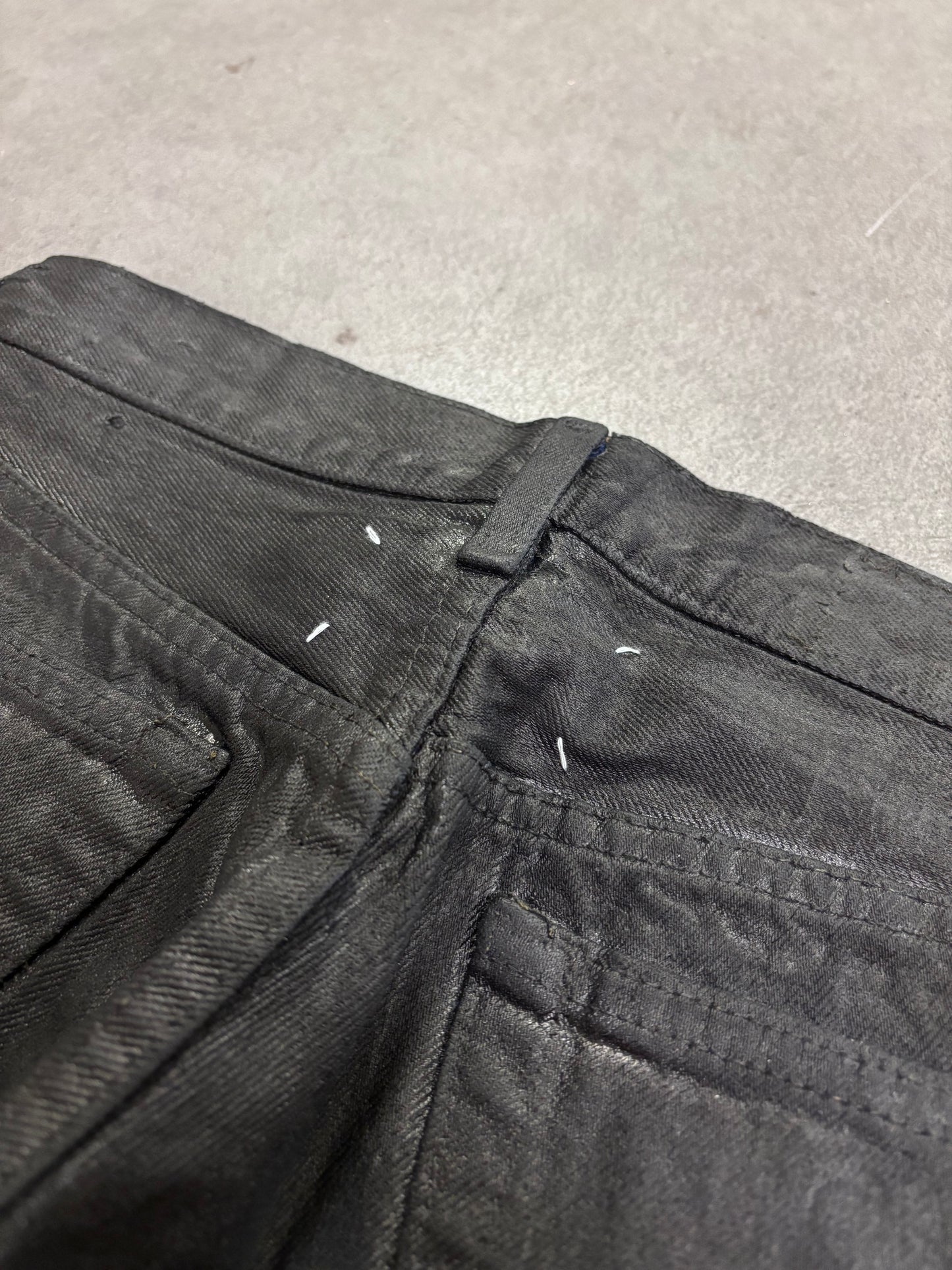 Maison Martin Margiela 1999 artisanal black painted jeans