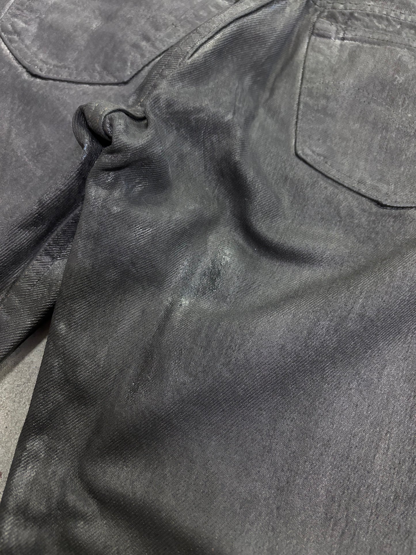 Maison Martin Margiela 1999 artisanal black painted jeans