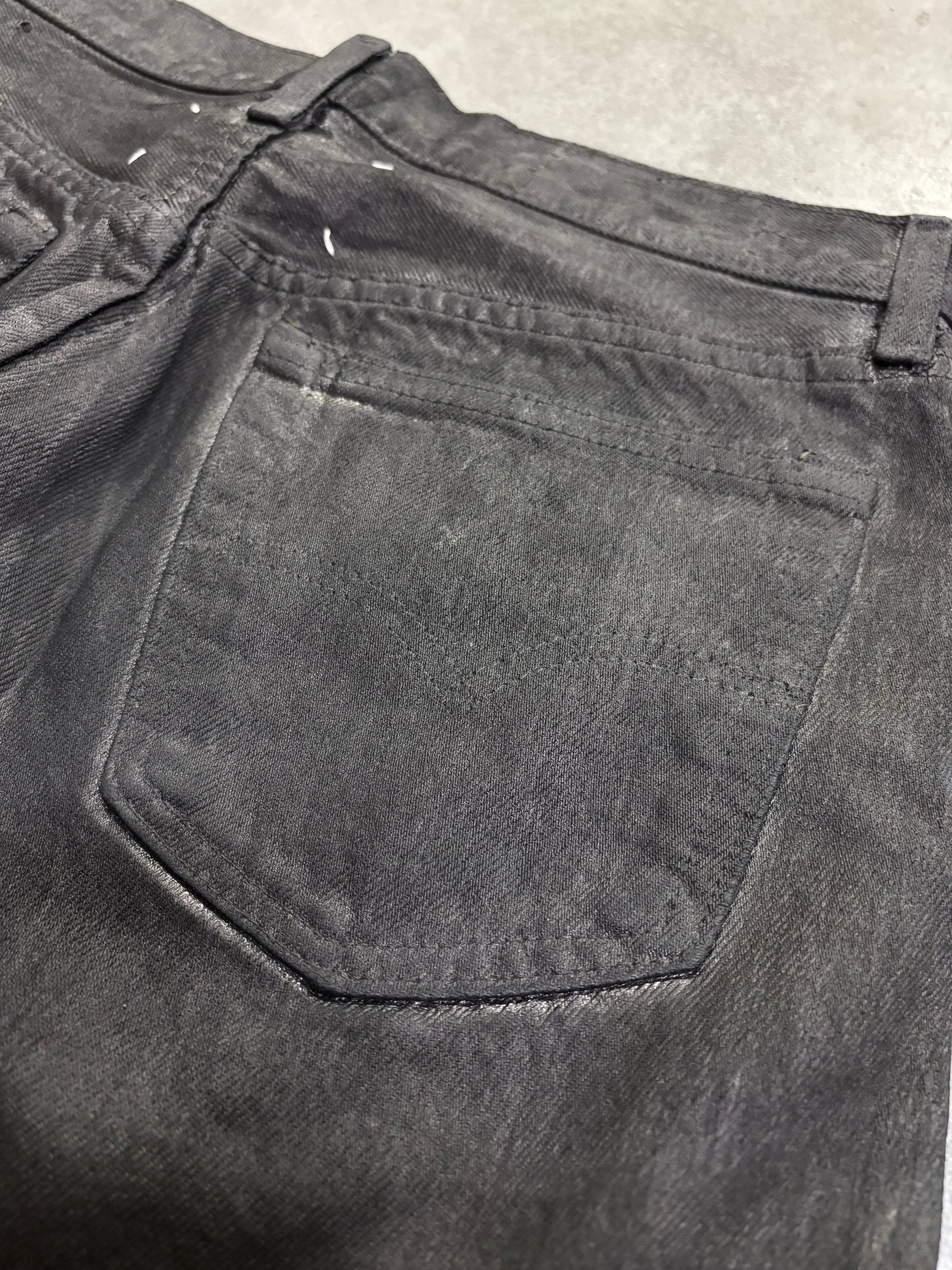 Maison Martin Margiela 1999 artisanal black painted jeans
