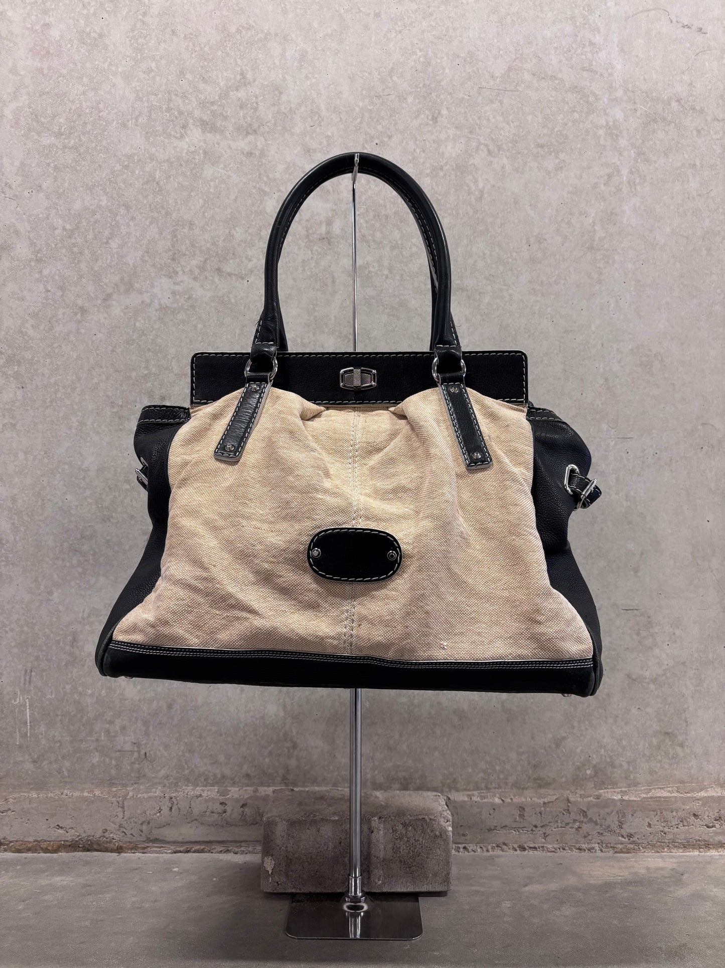 Balenciaga 90's/00's canvas handbag by Nicolas Ghesquière