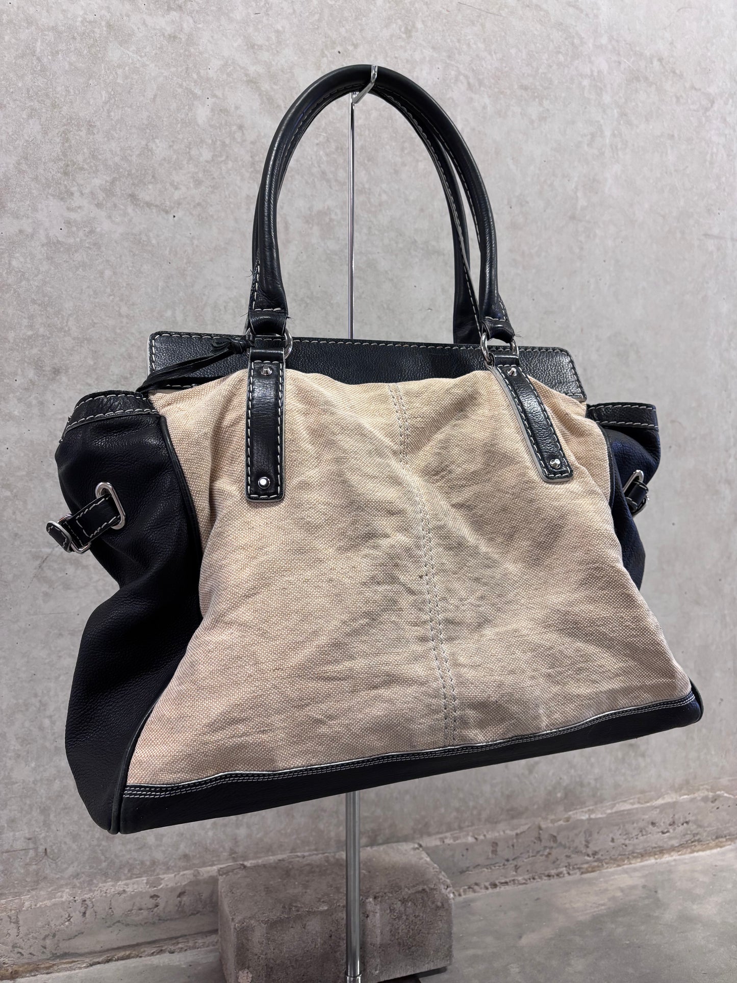 Balenciaga 90's/00's canvas handbag by Nicolas Ghesquière