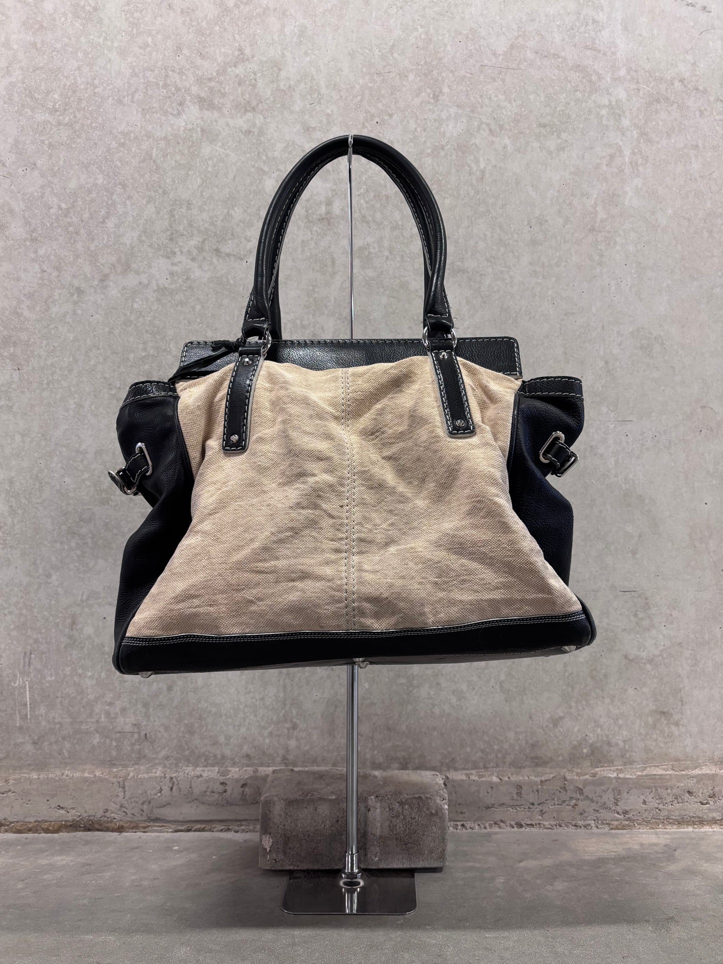 Balenciaga 90's/00's canvas handbag by Nicolas Ghesquière