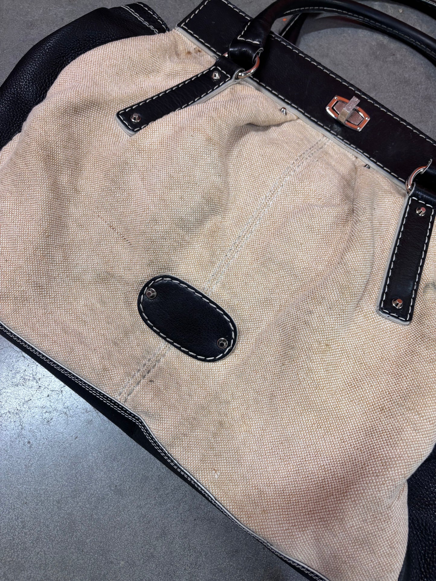 Balenciaga 90's/00's canvas handbag by Nicolas Ghesquière
